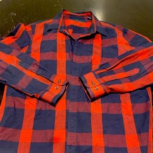 Perry Ellis checkered dress shirt